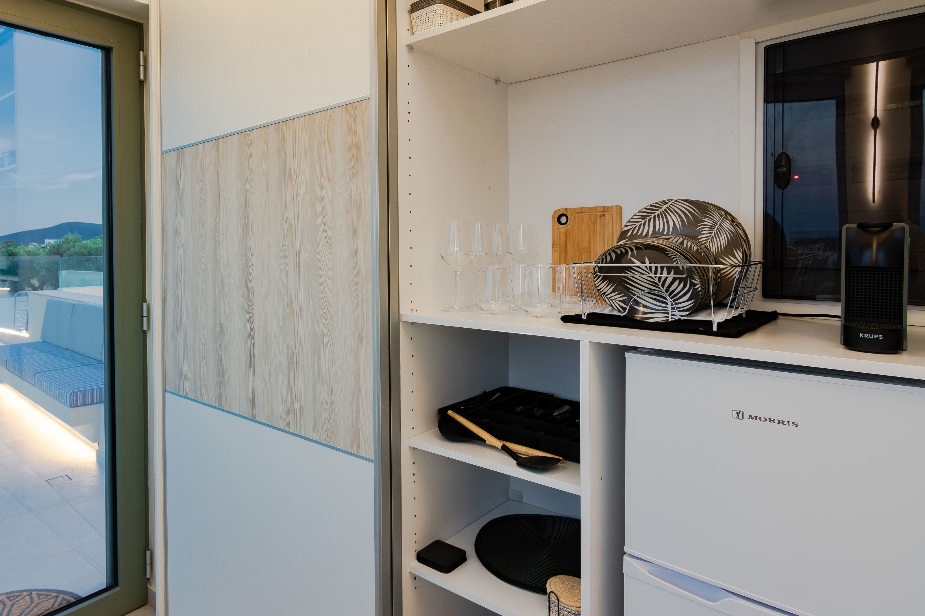 First-floor kitchen detail with coffee machine